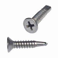 #10 X 1-1/2" Flat Head, Phillips, Self-Drilling Screw, 18-8 Stainless